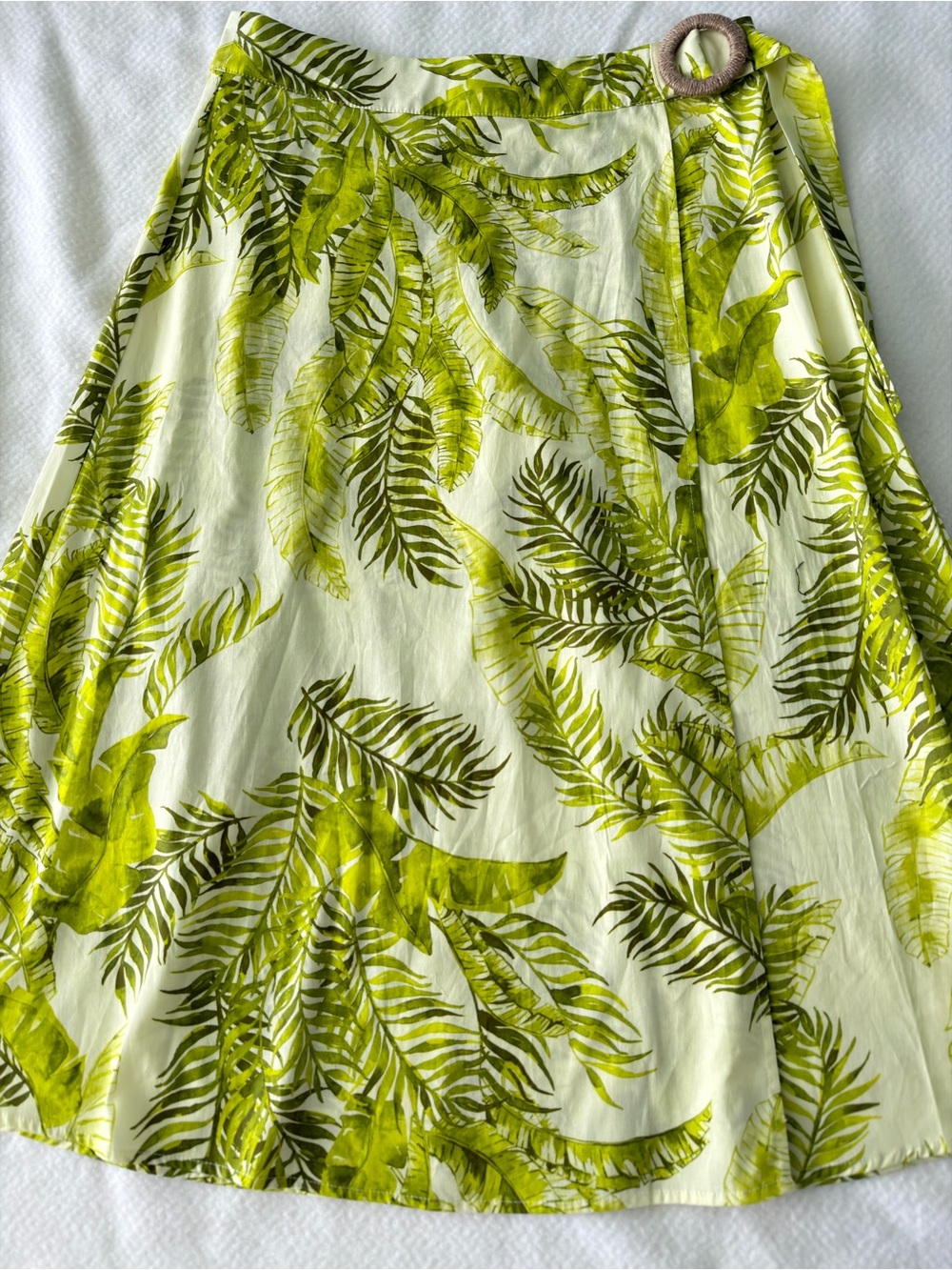 Nicole Miller Lime & Olive Tropical Leaf Wrap Sarong